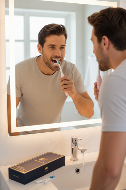 Man brushing teeth